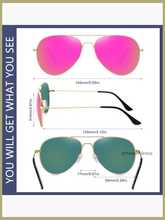 Metal Frame Polarized Aviator Sunglasses UV Protection